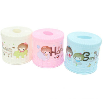 Cartoon Round Plastic Tissue Box Holder (ZJH006)